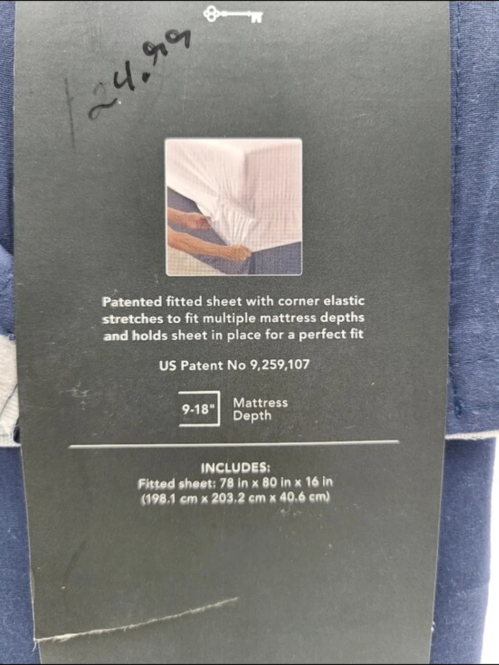 Threshold Ultra Soft Fitted Sheet 300 Thread Count - Metallic Blue King Size